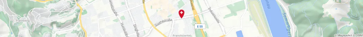 Kartendarstellung des Standorts für Prinz Eugen Apotheke in 4020 Linz